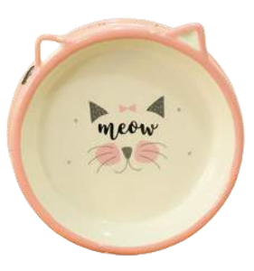 Comedero de cerámica hondo para gatos