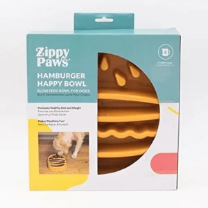 ZIPPY PAWS HAPPY HOUR SLOW FEEDER – HAMBUGER
