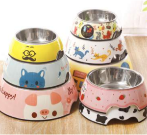 Comedero doble con diseños