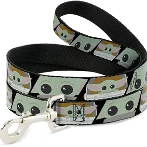 BUCKLE DOWN DOG LEASH – STAR WARS THE CHILD CHIBI FACE BLOCKS – 1.0 WIDE 6 FT