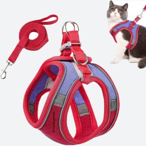 Arnés chaleco rojo para gatos