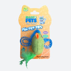 Juguete de ave con plumas