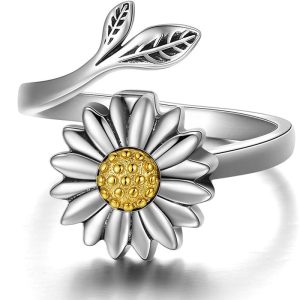 Anillo Cenizas de Mascotas Girasol