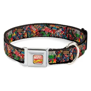 BUCKLE DOWN DOG COLLAR – MARVEL COMICS RETRO COMIC PANELS MEDIUM 11-16.5″