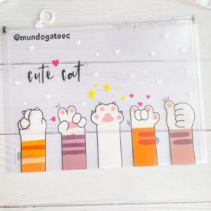 Sobres transparentes con patitas de gatitos