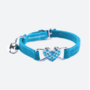 Collar azul para gatito con cascabel