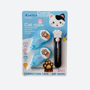 Cinta correctora y estilete de patita de gato