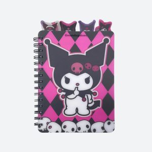 Cuaderno de Kuromi con separadores rosado y negro