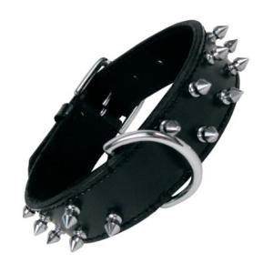 Collar de Piel para perro – 2 Filas Pinchos