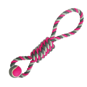 Cuerda de algodón con pelota de tenis 53 cm