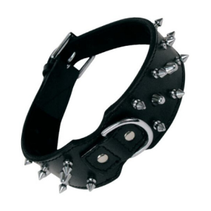 Collar de Piel para perros – 3 Filas Pinchos