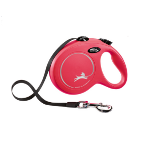 Flexi New CLASSIC para perro,cinta enrollable rojo, XS, 5 m