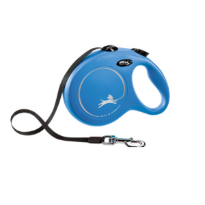 Flexi New CLASSIC para perro,cinta enrollable azul, XS, 5 m