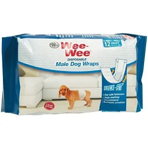 FOUR PAWS WEE WEE DISPOSABLE MALE DOG WRAPS XS/SMALL 12PK
