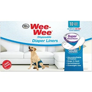 FOUR PAWS WEE WEE SUPER ABSORBENT LINER DISPOSABLE DOG DIAPERS 10 PK