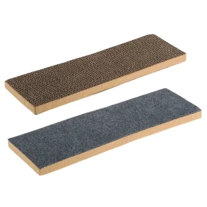 Rascador rectangular reversible cartón + moquete. Ferplast 45×12,5x4cm