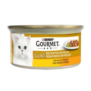 GOURMET GOLD BOCADITOS SALSA POLLO/HIGADO 85 GR