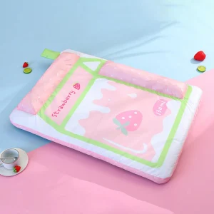 Colchoneta refrescante para verano. Cama grande 90x64x9 cm (Rosa)