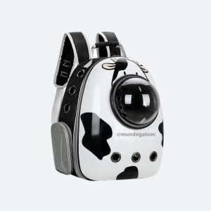 Mochila con ruedas para gatito – Diseño de vaquita