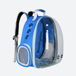 Mochila transportadora de burbuja para gato – Azul