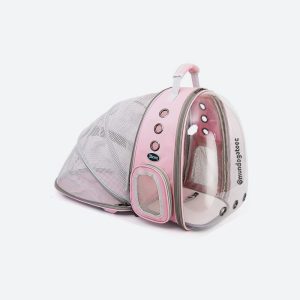 Transportador rosa de mochila para gatos