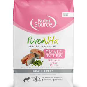 Nutrisource Pure Vita Small Bites Salmón y Guisantes 12lb – Alimento Sin Granos para Perros Adultos de Razas Pequeñas