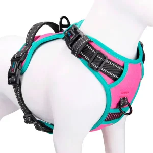 PHOEPET REFLECTIVE NON PULL HARNESS HOT PINK L