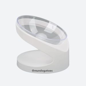 Plato de comida blanco para gatos