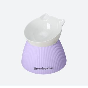 Plato elevado con orejitas para gato