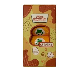 120 Bolsas Heces Perro Compostable Biodegradable Organica A Base Maiz