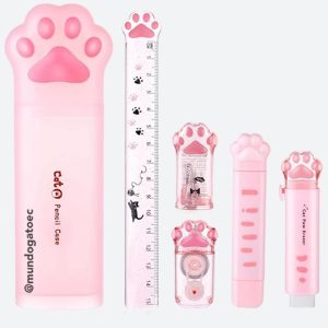 Set escolar con patitas de gato