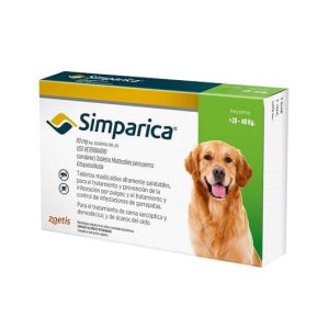 Simparica 80mg 20kg  hasta 40kg x 1 comprimido