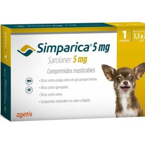 Simparica 5mg 1,3kg  hasta 2,5kg x 1 comprimido