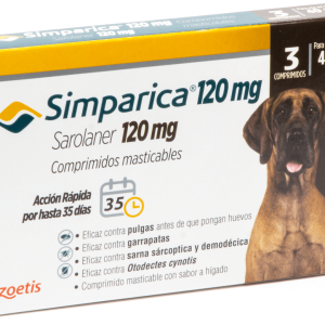 Simparica 120mg 40kg  hasta 60kg x 3 comprimidos