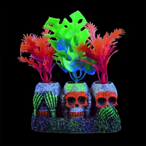 UNDERWATER TREASURE GLOWING PLANT IN SKULLS