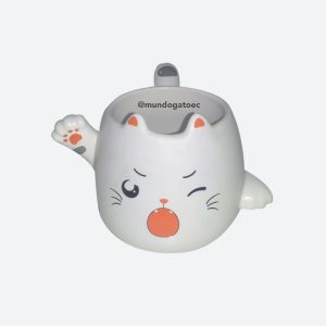 Taza de cerámica en forma de gato