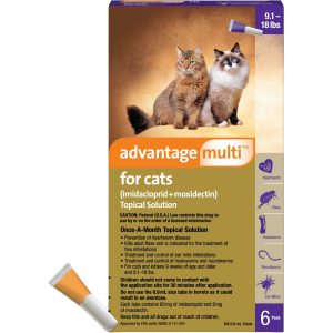 Advantage multi gatos 3 x 0.8 ML  contra pulgas, gusanos del corazón, parásitos intestinales