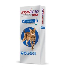 BRAVECTO GATO PLUS 2.8 A 6.25 KG PIPETA ANTIPARASITARIO EXTERNO / INTERNO