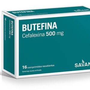 Cefalexina 500 mg Caja con 80 comprimidos de 500 mg
