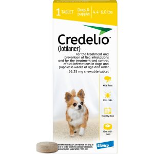 Credelio 56.25 mg para Perros Pequeños (1.3 – 2.5 kg) – Antiparasitario Oral de Acción Rápida
