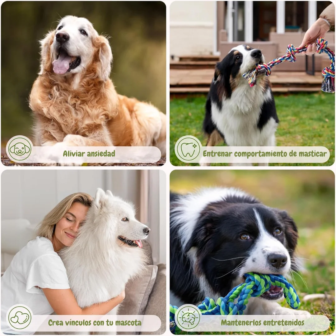 Cuerda Gigante XL! Mordedor de 3 nudos. 66 cm (Colores variados) - Imagen 7