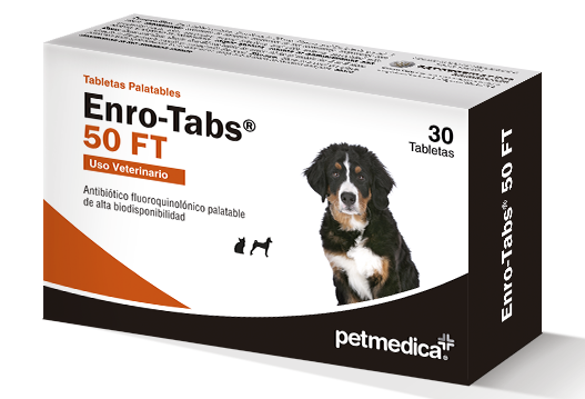 Enro-Tabs 50 FT – Caja con 30 Tabletas – Antibiótico de Enrofloxacina para Perros y Gatos