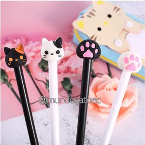 Esferos patitas y caras gatunas