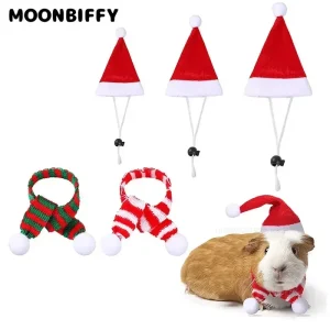 Disfraz de Navidad de hámster, cobaya, Mini artículos pequeños para mascotas, sombrero, bufanda, tocado, trajes para mascotas, Chinchilla, conejo, conejito, accesorios