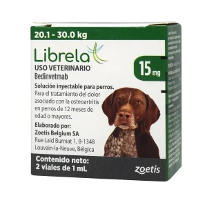 LIBRELA 15 MG 1 ML 1 CAJA 2 VIALES Tratamiento de Osteoartrosis u Osteoartritis Canino