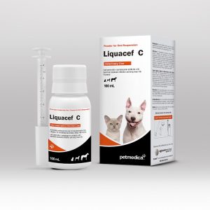 Liquacef-C – Frasco de 100 ml – Antibiótico Inyectable de Ceftriaxona y Dexametasona para Uso Veterinario