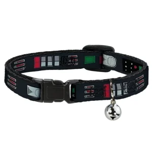 BUCKLE DOWN CAT COLLAR WITH BELL – STAR WARS DARTH VADER UTILITY BELT BOUNDING 3 8.5-12″