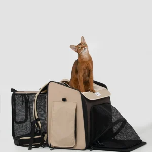 Mochila Transportín para Mascotas con Toldo Frontal y Trasero