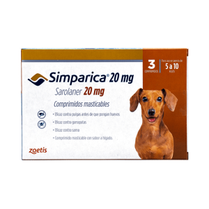 Simparica 20mg 5kg hasta 10kg x 3 comprimidos