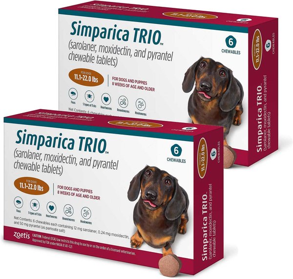 SIMPARICA TRIO CARAMEL 12 MG 3 Tabletas Masticables Antipulgas